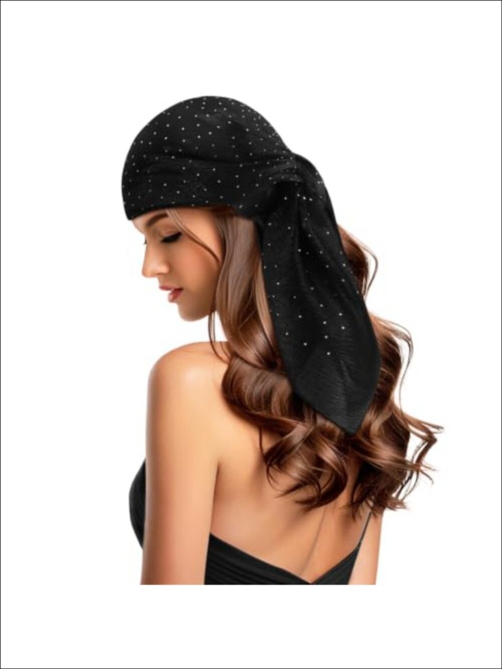 35 Inch Square Silk Feel Polyester Head Scarf Bandana Wrap